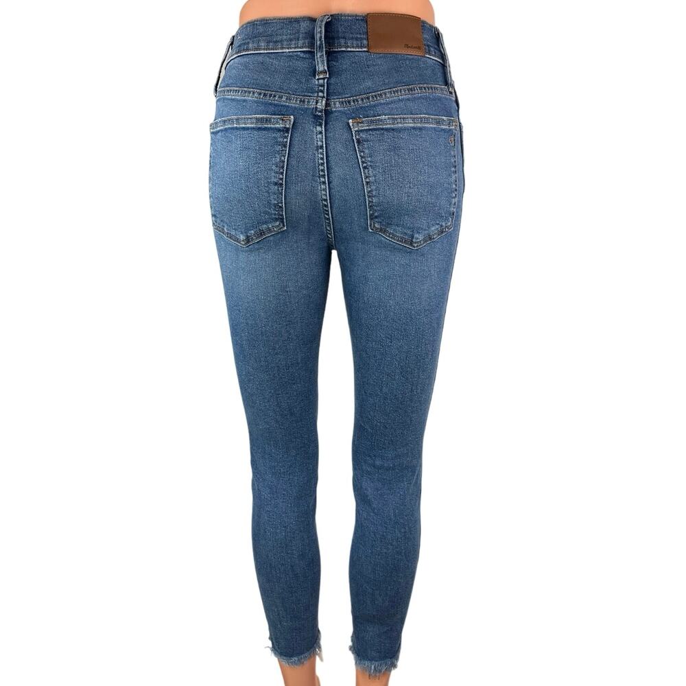 Madewell Blue 10" High Rise Skinny Button Fly Frayed Hem Crop Denim Jeans 26 - Picture 3 of 7